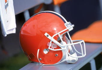 29 Oct 2000:  A general view of the Cleveland Browns helmet during the game against the Cincinnati Bengals at the Browns Stadium in Cleveland, Ohio. The Bengals defeated the Browns 12-3.Mandatory Credit: Jonathan Daniel  /Allsport
