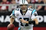 GLENDALE, AZ - NOVEMBER 01:  Quarterback Jake Delhomme #17 of the Carolina Panthers scrambles with the ball during the NFL game against the Arizona Cardinals at the Universtity of Phoenix Stadium on November 1, 2009 in Glendale, Arizona. The Panthers defeated the Cardinals 34-21.  (Photo by Christian Petersen/Getty Images)