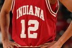 INDIANAPOLIS - MARCH 12:  Verdell Jones III #12 of the Indiana Hoosiers looks on against the Penn State Nittany Lions during the first round of the Big Ten Men's Basketball Tournament at Conseco Fieldhouse on March 12, 2009 in Indianapolis, Indiana.  (Photo by Jonathan Daniel/Getty Images)