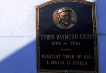 27 Sep 1999:  A view of the Tiger Stadium with Tyrus Raymond Cobb plaque taken during the last game played at the Tiger Stadium against the Kansas City Royals in Detroit, Michigan. The Tigers defeated the Royals 8-2. Mandatory Credit: Ezra O. Shaw  /Allsport
