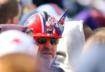 ORCHARD PARK, NY - OCTOBER 11:  A fan of the Buffalo Bills looks on from the stands during the NFL game against the Cleveland Browns at Ralph Wilson Stadium on October 11, 2009 in Orchard Park, New York. The Browns defeated the Bills 6-3. (Photo by Rick Stewart/Getty Images)