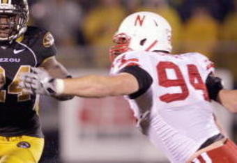 COLUMBIA, MO - OCTOBER 08:  Derrick Washington #2 of the Missouri Tigers carries the ball against Jared Crick #94 of the Nebraska Cornhuskers on October 8, 2009 at Faurot Field/Memorial Stadium in Columbia, Missouri. (Photo by Jamie Squire/Getty Images)