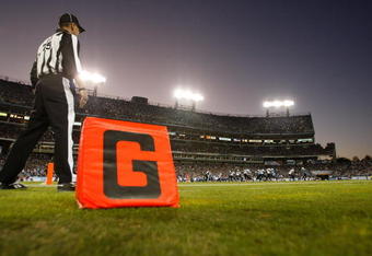 NASHVILLE, TN - NOVEMBER 01:  A general view of a referee on the field  during the game between the Jacksonville Jaguars and Tennessee Titans at LP Field on November 1, 2009 in Nashville, Tennessee.  (Photo by Streeter Lecka/Getty Images)