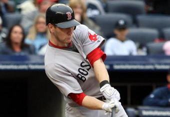 NEW YORK - SEPTEMBER 27:  Jason Bay #44 of the Boston Red Sox connects for a third inning single against the New York Yankees on September 27, 2009 at Yankee Stadium in the Bronx borough of New York City.  (Photo by Jim McIsaac/Getty Images)