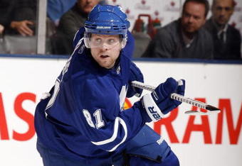 TORONTO - NOVEMBER 3:  Phil Kessel #81 of the Toronto Maple Leafs skates against the Tampa Bay Lightning during a NHL game at the Air Canada Centre on November 3, 2009 in Toronto, Ontario, Canada .  (Photo by Abelimages/Getty Images)