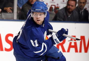 TORONTO - NOVEMBER 3:  Phil Kessel #81 of the Toronto Maple Leafs skates against the Tampa Bay Lightning during a NHL game at the Air Canada Centre on November 3, 2009 in Toronto, Ontario, Canada .  (Photo by Abelimages/Getty Images)