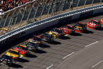 TALLADEGA, AL - NOVEMBER 01:  Casey Mears, driver of the #07 Jack Daniel's Chevrolet, leads a single file draft during the NASCAR Sprint Cup Series AMP Energy 500 at Talladega Superspeedway on November 1, 2009 in Talladega, Alabama.  (Photo by Chris Graythen/Getty Images)