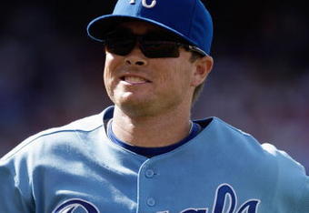 KANSAS CITY, MO - JUNE 20:  Mark Teahen #24 of the Kansas City Royals runs on the field against the St. Louis Cardinals during the game on June 20, 2009 at Kauffman Stadium in Kansas City, Missouri. (Photo by Jamie Squire/Getty Images)