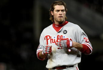 NEW YORK - NOVEMBER 04:  Jayson Werth #28 of the Philadelphia Phillies looks on at the end of the top of the second inning against the New York Yankees in Game Six of the 2009 MLB World Series at Yankee Stadium on November 4, 2009 in the Bronx borough of New York City.  (Photo by Nick Laham/Getty Images)