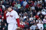 BOSTON - OCTOBER 11: Pitcher Jonathan Papelbon #58 of the Boston Red Sox reacts after being taken out of the game after blowing a save in the ninth inning against the Los Angeles Angels of Anaheim in Game Three of the ALDS during the 2009 MLB Playoffs at Fenway Park on October 11, 2009 in Boston, Massachusetts. The Angels defeated the Red Sox 7-6. (Photo by Jim Rogash/Getty Images)
