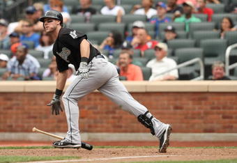 NEW YORK - MAY 31:  Jeremy Hermida #27 of the Florida Marlins in action against the New York Mets during their game on May 31, 2009 at Citi Field in the Flushing neighborhood of the Queens borough of New York City.  (Photo by Al Bello/Getty Images)