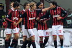 MILAN, ITALY - OCTOBER 31:  Players of AC Milan celebrate Marco Borriello's second goal during the Serie A match between AC Milan and Parma FC at Stadio Giuseppe Meazza on October 31, 2009 in Milan, Italy.  (Photo by Massimo Cebrelli/Getty Images)