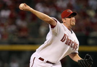 PHOENIX - APRIL 06:  Starting pitcher Brandon Webb #17 of the Arizona Diamondbacks pitches against the Colorado Rockies during the MLB openning day game at Chase Field on April 6, 2009 in Phoenix, Arizona.  The Diamondbacks defeated the Rockies 9-8.  (Photo by Christian Petersen/Getty Images)