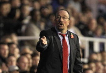 LONDON, ENGLAND - OCTOBER 31:  Rafael Benitez of Liverpool reacts during the Barclays Premier League match between Fulham and Liverpool at Craven Cottage on October 31, 2009 in London, England.  (Photo by Clive Rose/Getty Images)