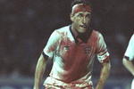 6 Sep 1989:  A bloody Terry Butcher in action during the World Cup Qualifier against Sweden at Stockholm, Sweden. The game was drawn 0-0. \ Mandatory Credit: David Cannon /Allsport