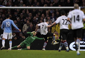 MANCHESTER, UNITED KINGDOM - NOVEMBER 7:  Kevin McDonald of Burnley scores his goal during the Barclays Premier League match between Manchester City and Burnley at City of Manchester Stadium on November 7, 2009 in Manchester, England. (Photo by Michael Regan/Getty Images)