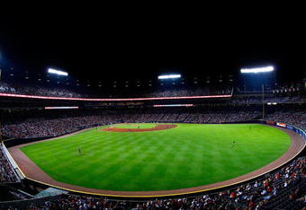 ATLANTA - AUGUST 22:  A view from the outfield of Turner Field during the game between the Atlanta Braves and the Florida Marlins on August 22, 2009 at Turner Field in Atlanta, Georgia.  (Photo by Kevin C. Cox/Getty Images)