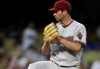 LOS ANGELES, CA - AUGUST 31:  Pitcher Doug Davis #49 of the Arizona Diamondbacks throws a pitch against the Los Angeles Dodgers on August 31, 2009 at Dodger Stadium in Los Angeles, California.  (Photo by Stephen Dunn/Getty Images)