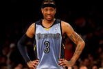 LOS ANGELES, CA - NOVEMBER 06:  Allen Iverson #3 of the Memphis Grizzlies staands on the court in the game against the Los Angeles Lakers on November 6, 2009 at Staples Center in Los Angeles, California. The Lakers won 114-98.  NOTE TO USER: User expressly acknowledges and agrees that, by downloading and/or using this Photograph, user is consenting to the terms and conditions of the Getty Images License Agreement.  (Photo by Stephen Dunn/Getty Images)