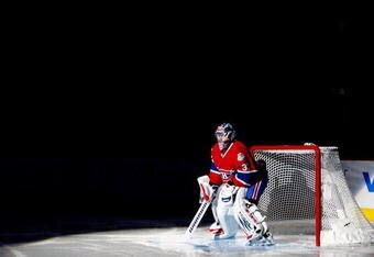MONTREAL- APRIL 20:  Carey Price #31 of the Montreal Canadiens is introduced during pre-game ceremonies prior to facing the Boston Bruins in Game Three of the Eastern Conference Quarterfinals of the 2009 Stanley Cup Playoffs at the Bell Centre on April 20, 2009 in Montreal, Quebec, Canada.  The Bruins defeated the Canadiens 4-2.  (Photo by Richard Wolowicz/Getty Images)