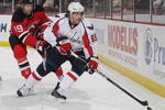 NEWARK, NJ - NOVEMBER 04: Mathieu Perreault #85 of the Washington Capitals skates in his first NHL game against the New Jersey Devils at the Prudential Center on November 4, 2009 in Newark, New Jersey. (Photo by Bruce Bennett/Getty Images)
