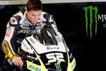 INDIANAPOLIS - AUGUST 29:   James Toseland of England, rider og the #52 Monster Yamaha Tech 3 waits for qualifying to start during qualifying for the MotoGP Red Bull Indianapolis Grand Prix at the Indianapolis Motor Speedway on August 29, 2009 in Indianapolis, Indiana.  (Photo by Chris Graythen/Getty Images)
