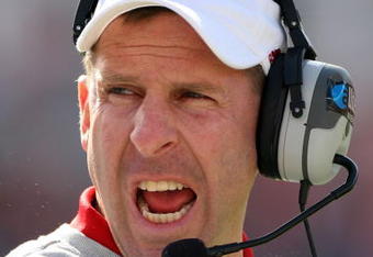 JACKSONVILLE, FL - JANUARY 1:  Head coach Bo Pelini of the Nebraska Cornhuskers yells to his team during the Konica Minolta Gator Bowl against the Clemson Tigers at Jacksonville Municipal Stadium January 1, 2009 in Jacksonville, Florida.  (Photo by Sam Greenwood/Getty Images)
