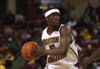 CHESTNUT HILL, MA - FEBRUARY 14: Biko Paris #5 of the Boston College Eagles looks to pass against the North Carolina State Wolfpack on February 14, 2008 at Alumni Stadium in Chestnut Hill, Massachusetts. (Photo by Elsa/Getty Images) 