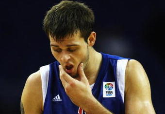 LONDON, ENGLAND - AUGUST 15:  Joel Freeland of Great Britain looks on during the game between Great Britain and Turkey as part of the Game On event at the O2 Arena on August 15, 2009 in London, England.  (Photo by Paul Gilham/Getty Images)