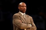 LOS ANGELES - NOVEMBER 8:  Head coach Byron Scott of the New Orleans Hornets looks on during the game with the Los Angeles Lakers on November 8, 2009 at Staples Center in Los Angeles, California. The Lakers won 104-88.  NOTE TO USER: User expressly acknowledges and agrees that, by downloading and/or using this Photograph, user is consenting to the terms and conditions of the Getty Images License Agreement.   (Photo by Stephen Dunn/Getty Images)