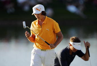 SCOTTSDALE, AZ - OCTOBER 25:  Rickie Fowler walks away from his putt on the 18th green, the first green of a two-hole playoff, during the fourth round of the 2009 Frys.com Open on October 25, 2009 at the Grayhawk Golf Club in Scottsdale, Arizona.  Troy Matteson won the two-hole playoff.  (Photo by Brian Bahr/Getty Images)