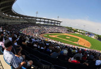 TAMPA, FL - APRIL 01:  Spring training fans watch the Philadelphia Phillies play against the New York Yankees  April 1, 2009 at George Steinbrenner Field in Tampa, Florida.  (Photo by Al Messerschmidt/Getty Images)