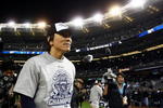 NEW YORK - NOVEMBER 04:  Hideki Matsui #55 of the New York Yankees walks off the field after their 7-3 win against the Philadelphia Phillies in Game Six of the 2009 MLB World Series at Yankee Stadium on November 4, 2009 in the Bronx borough of New York City.  (Photo by Chris McGrath/Getty Images)