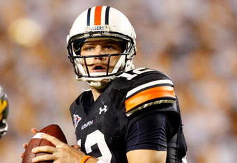 AUBURN, AL - SEPTEMBER 19:  Quarterback Chris Todd #12 of the Auburn Tigers against the West Virginia Mountaineers at Jordan-Hare Stadium on September 19, 2009 in Auburn, Alabama.  (Photo by Kevin C. Cox/Getty Images)
