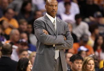 PHOENIX - NOVEMBER 11:  Head coach Byron Scott of the New Orleans Hornets watches the NBA game against the Phoenix Suns at US Airways Center on November 11, 2009 in Phoenix, Arizona. The Suns defeated the Hornets 124-104.  NOTE TO USER: User expressly acknowledges and agrees that, by downloading and or using this photograph, User is consenting to the terms and conditions of the Getty Images License Agreement.  (Photo by Christian Petersen/Getty Images)