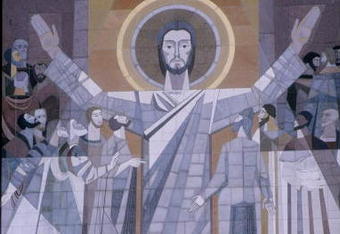 13 Aug 1997:   A view of Touchdown Jesus at newly renovated Notre Dame Stadium during Media Day in South Bend, Indiana. Mandatory Credit: Matthew Stockman  /Allsport