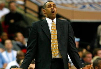 ATLANTA - MARCH 13:  Head coach Paul Hewitt of the Georgia Tech Yellow Jackets reacts to a call by an official during day two against the Florida State Seminoles of the 2009 ACC Men's Basketball Tournament on March 13, 2009 at the Georgia Dome in Atlanta, Georgia.  (Photo by Kevin C. Cox/Getty Images)