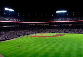 ATLANTA - AUGUST 22:  A view from the outfield of Turner Field during the game between the Atlanta Braves and the Florida Marlins on August 22, 2009 at Turner Field in Atlanta, Georgia.  (Photo by Kevin C. Cox/Getty Images)