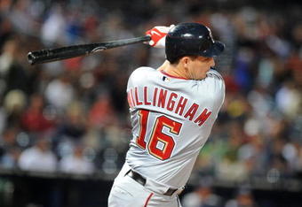 ATLANTA - APRIL 10: Outfielder Josh Willingham #16 of Washington Nationals pinch hits against the Atlanta Braves April 10, 2009 in Atlanta, Georgia.  (Photo by Al Messerschmidt/Getty Images) 