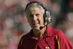 PALO ALTO, CA - SEPTEMBER 25:  Head coach Pete Carroll of the USC Trojans watches the action on the field during the game against the Stanford Cardinals on September 25, 2004 at Stanford Stadium in Palo Alto, California.  USC defeated Stanford 31-28. (Photo by Stephen Dunn/Getty Images)