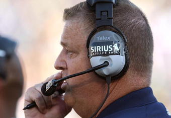 SOUTH BEND, IN - SEPTEMBER 01: Head coach Charlie Weis of the Notre Dame Fighting Irish watches as his team takes on the Georgia Tech Yellow Jackets on September 1, 2007 at Notre Dame Stadium in South Bend, Indiana. (Photo by Jonathan Daniel/Getty Images)
