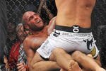 PORTLAND, OR - AUGUST 29:  UFC fighter Randy Couture (Bottom) battles UFC fighter Antonio Nogueira (Top) during their Heavyweight bout at UFC 102:  Couture vs. Nogueira at the Rose Garden Arena on August 29, 2009 in Portland, Oregon.  (Photo by Jon Kopaloff/Getty Images)