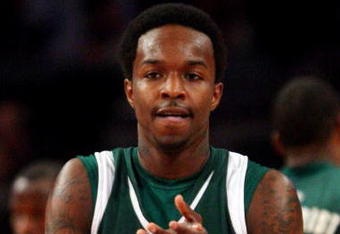 NEW YORK - MARCH 10:  Justin Leemow #10 of the USF Bulls  reacts after a play against the Seton Hall Pirates during the first round of the Big East Tournament at Madison Square Garden on March 10, 2009 in New York City.  (Photo by Jim McIsaac/Getty Images)