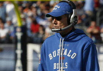 NASHVILLE, TN - NOVEMBER 15: Head coach Dick Jauron of the Buffalo Bills reacts to his teams play against the Tennessee Titans in their NFL game at LP Field on November 15, 2009 in Nashville, Tennessee.    (Photo by John Sommers II/Getty Images)