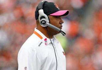 CINCINNATI - OCTOBER 25:  Marvin Lewis the Head Coach of the Cincinnati Bengals is pictured during the NFL game against the Chicago Bears at Paul Brown Stadium on October 25, 2009 in Cincinnati, Ohio.  The Bengals won 45-10.  (Photo by Andy Lyons/Getty Images)