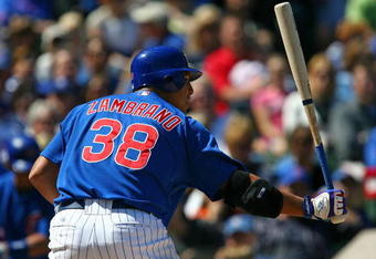 CHICAGO - AUGUST 30: Carlos Zambrano #38 of the Chicago Cubs prepares to hit against the New York Mets on August 30, 2009 at Wrigley Field in Chicago, Illinois. The Mets defeated the Cubs 4-1. (Photo by Jonathan Daniel/Getty Images) 
