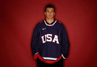 CHICAGO - SEPTEMBER 10:  Ice Hockey player Zach Parise poses for a portrait during the 2010 U.S. Olympic Team Media Summit at the Palmer House Hilton on September 10, 2009 in Chicago, Illinois.  (Photo by Jamie Squire/Getty Images)