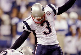 INDIANAPOLIS - NOVEMBER 15:  Stephen Gostkowski #3 of the New England Patriots kicks for an extra point during the first half of the game against the Indianapolis Colts at Lucas Oil Stadium on November 15, 2009 in Indianapolis, Indiana.  (Photo by Andy Lyons/Getty Images)