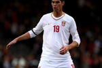LONDON, ENGLAND - NOVEMBER 18:  Nikola Zigic of Serbia during the International Friendly match between South Korea and Serbia at Craven Cottage on November 18, 2009 in London, England.  (Photo by Richard Heathcote/Getty Images)