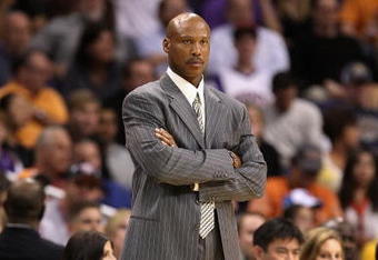 PHOENIX - NOVEMBER 11:  Head coach Byron Scott of the New Orleans Hornets watches the NBA game against the Phoenix Suns at US Airways Center on November 11, 2009 in Phoenix, Arizona. The Suns defeated the Hornets 124-104.  NOTE TO USER: User expressly acknowledges and agrees that, by downloading and or using this photograph, User is consenting to the terms and conditions of the Getty Images License Agreement.  (Photo by Christian Petersen/Getty Images)